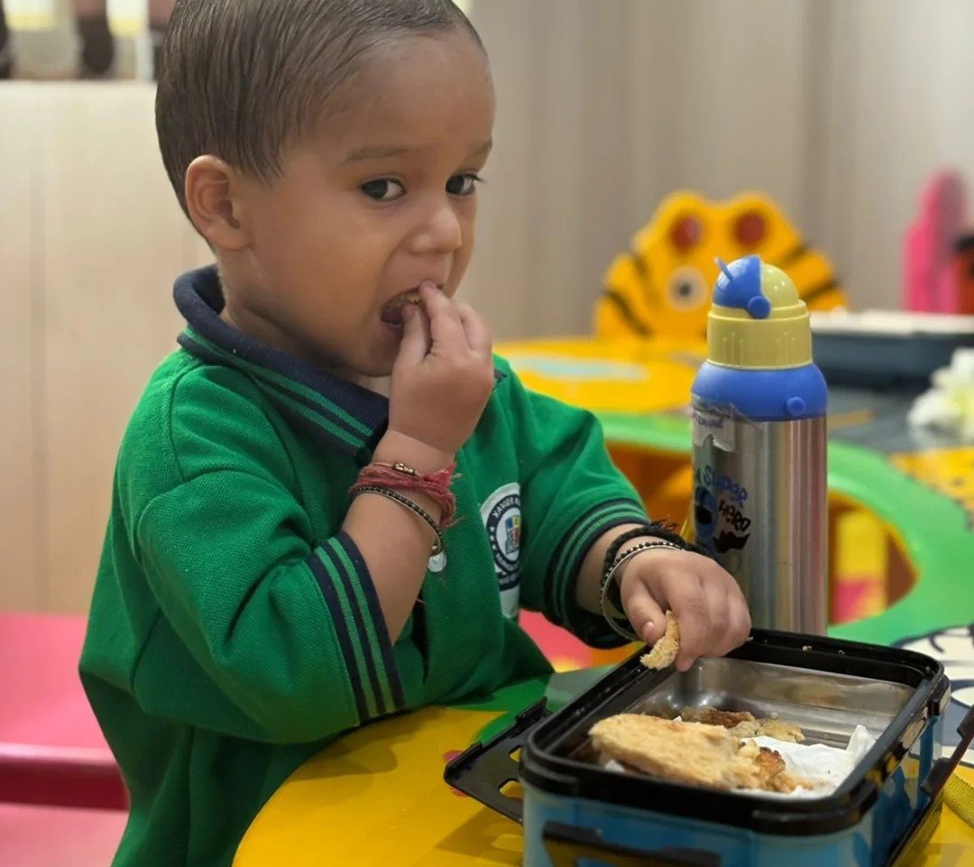 Happy student enjoying a nutritious meal